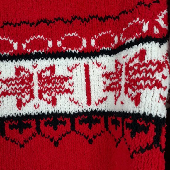 Yarnworks Snowflake Chunky Knit Sweater Size M. Red black white. Ski Novelty - Picture 10 of 11